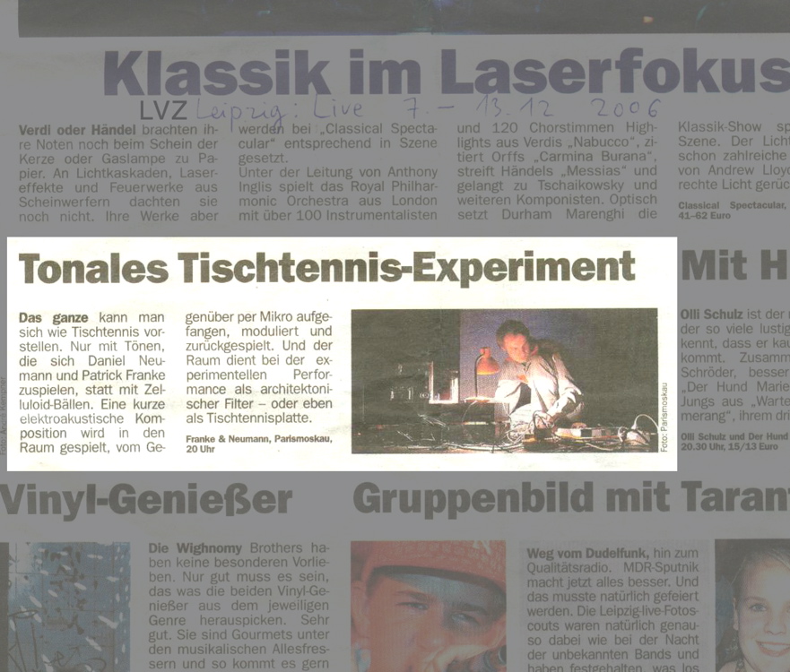 Leipziger Volkszeitung, Leipzig Live, 16.12.06