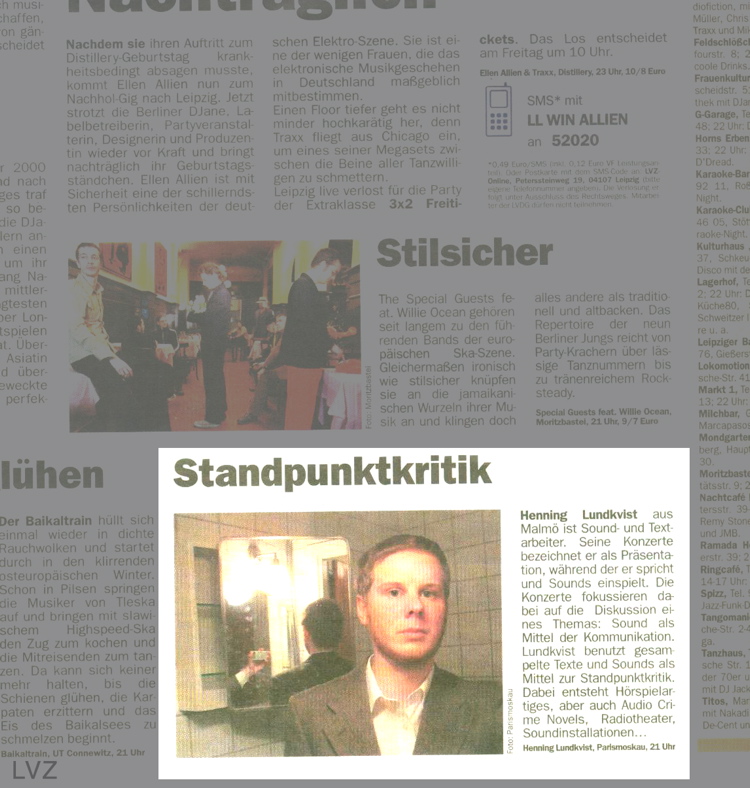 Leipziger Volkszeitung, Leipzig Live 16.12.2006