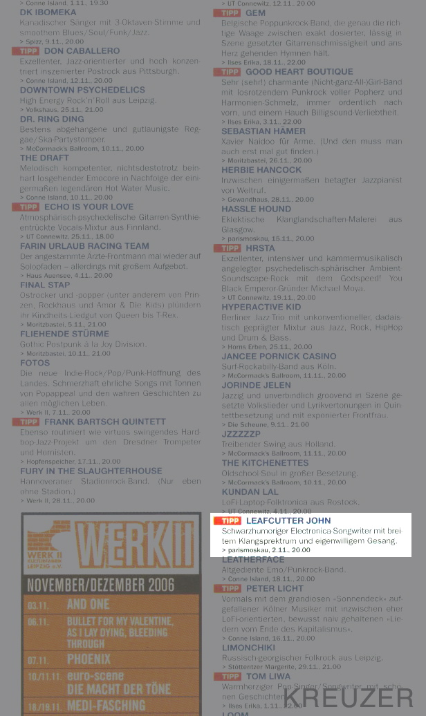 Kreuzer 09.06, Musik